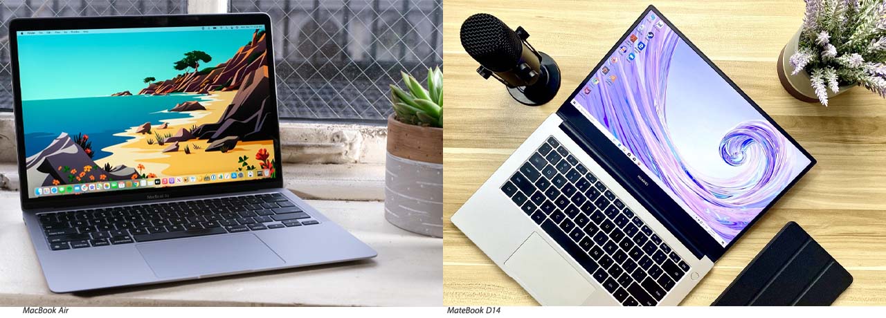 مقایسه نمایشگر لپ تاپ های اپل و هوآوی